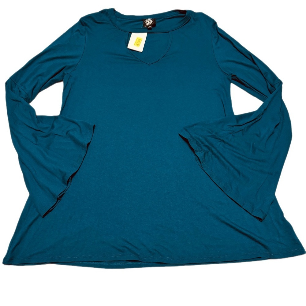 Bobeau Teal Long Sleeve Women's Top